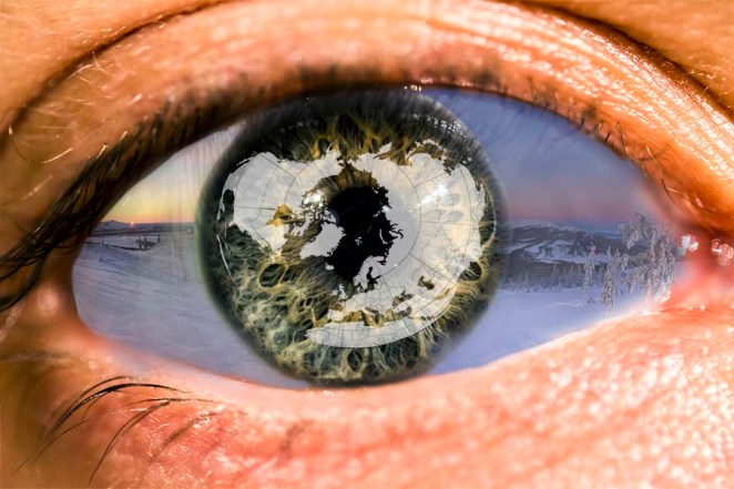 Circumpolar north maped  in the eye