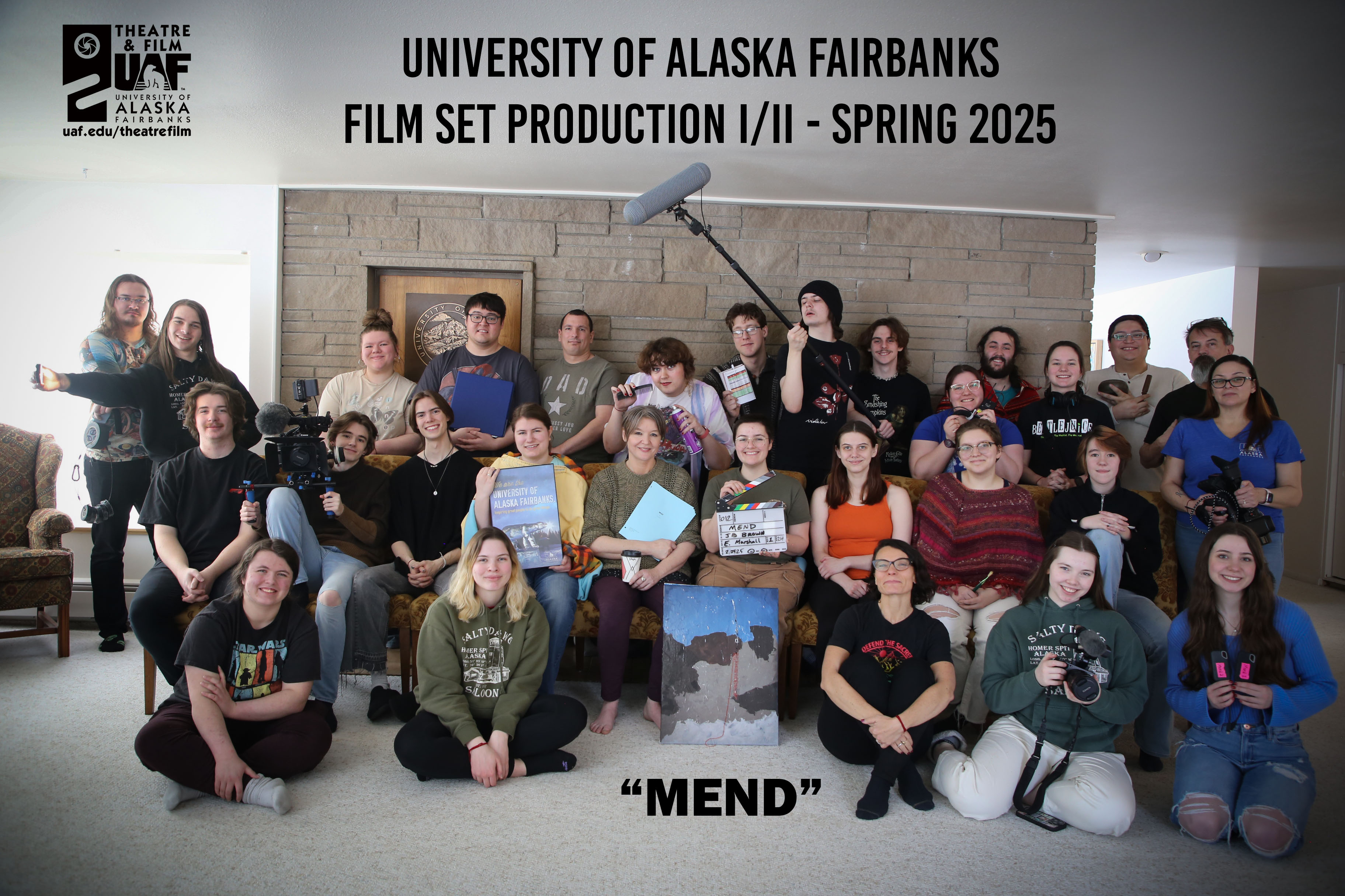 Group photo of production team of "Mend" film. 2025. 